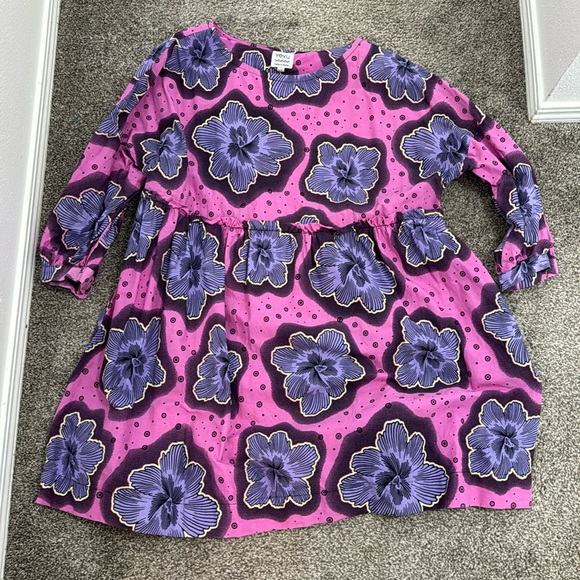 YEVU purple flowers smock dress XXL - Picture 1 of 4